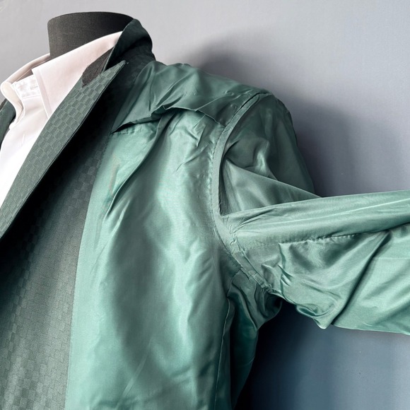 New w tags | ASOS Design Double Breasted Green Checkerboard Suit | 40R 32x30 | - Picture 14 of 16